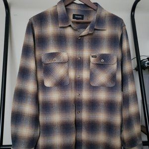 Brixton Archie Flannel (Grey/Navy Gradient) - XL